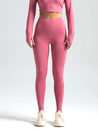 Women's Solid High Waist Sports Leggings – Breathable, Comfortable, Quick Dry, Skinny Fit, Yoga, Running, Sportswear