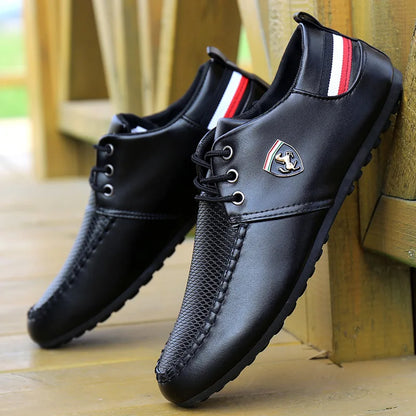 Casual Small Leather Shoes – Trendy and Versatile, Wear-Resistant Bean Shoes, Small White Shoes for Men, Spring and Autumn Men's Footwear