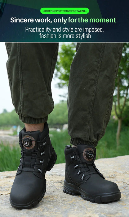 Waterproof Safety Boots Men - Indestructible Steel Toe Work Boots, Anti-smash, Stab-resistant Safety Shoes, Biker Botas Para Hombre