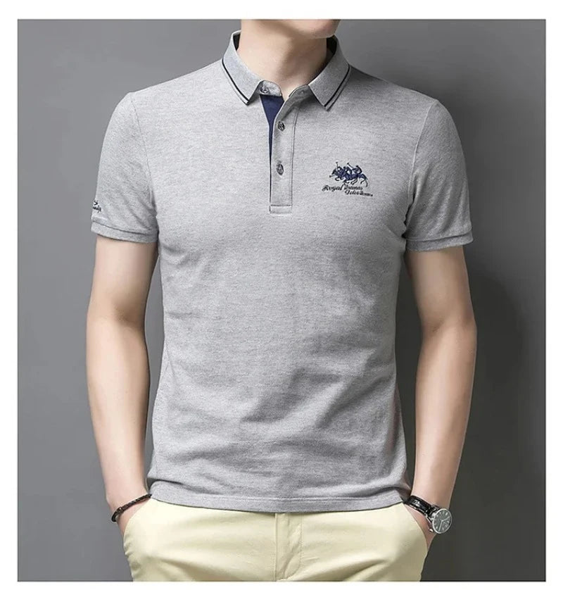 Men's Embroidered Polo Shirts – Short Sleeve Luxury Top With Lapel, Casual And Breathable, Lightweight T-Shirt For Men