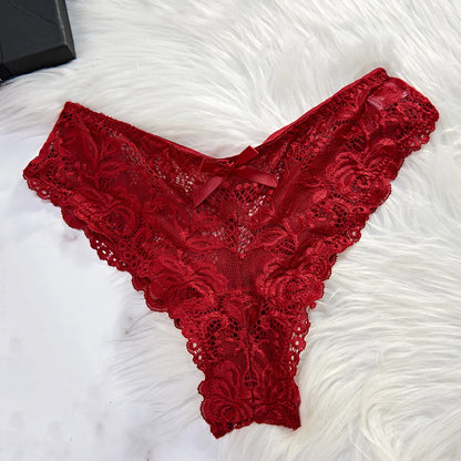 Transparent Red Sexy Lingerie – Women's Underwear, See-Through Sleepwear Lace Nightdress and Panty Set, Sexy Nighty