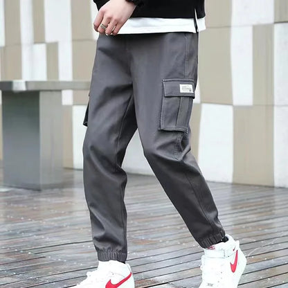 Classic Design Multi Flap Pockets Cargo Pants – Men's Loose Fit, Drawstring Harem, Oversized Jogger Pants for Men and Women