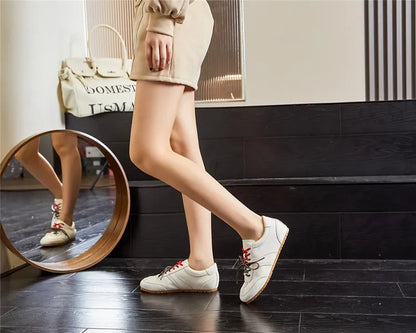 Training Shoes Female Genuine Leather - New Spring Flat Sneakers Ladies Casual Forrest Gump Shoes Women
