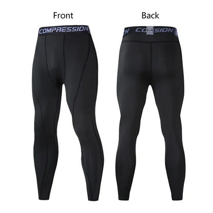 Men's Lycra Compression Pants – Cycling, Running, Basketball, Soccer, Elastic Sweatpants, Fitness Tights, Legging Trousers, Rash Guard