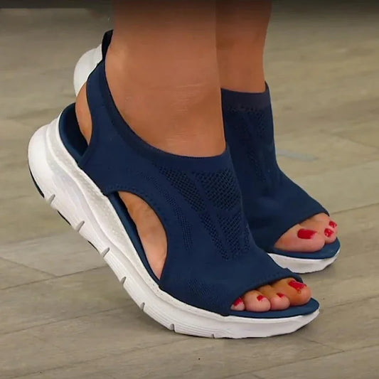 New Mesh Fish Platform Sandals - Women’s Open Toe Wedge Sandals, Light Casual Shoes, Zapatillas Mujer, Women’s Summer Shoes