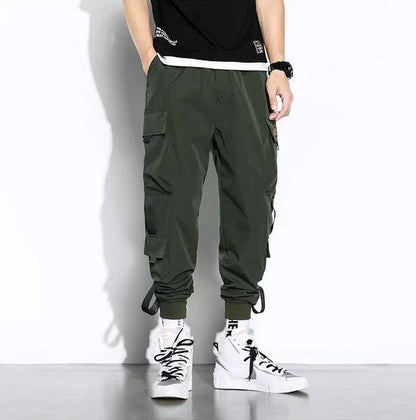 Classic Design Multi Flap Pockets Cargo Pants – Men's Loose Fit, Drawstring Harem, Oversized Jogger Pants for Men and Women