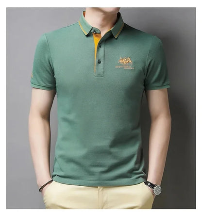 Men's Embroidered Polo Shirts – Short Sleeve Luxury Top With Lapel, Casual And Breathable, Lightweight T-Shirt For Men