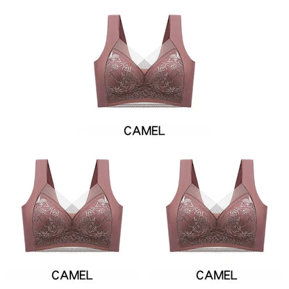 3PCS Women's Push Up Bralette – 5cm Lift, Plus Size Wireless Bras, Seamless Lace Tops, No Underwire, Sexy Comfort