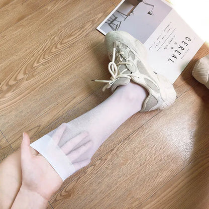 Woman Socks – Cute Black White Lolita Long Socks, Summer Thin Knee-High Socks, Fashion Cosplay Sexy Nylon Transparent Stockings