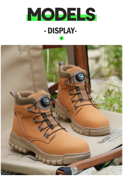 Waterproof Safety Boots Men - Indestructible Steel Toe Work Boots, Anti-smash, Stab-resistant Safety Shoes, Biker Botas Para Hombre