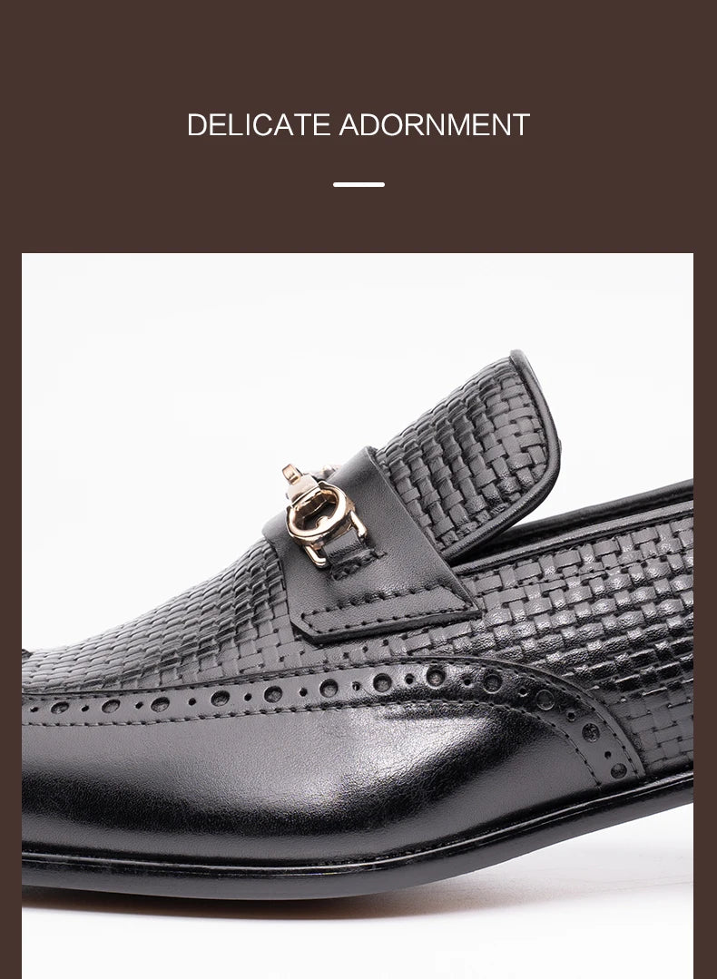 Fashion Business Casual Genuine Leather Shoes – Handmade Party Wedding Wear, Men Office Dress Shoe, Big Size, Black Loafers