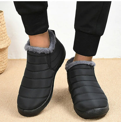 Sneakers – Soft Waterproof Fashion Winter Shoes for Women, Solid Color Comfortable Casual Non-Slip Outdoor Sneakers