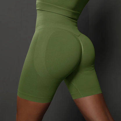 Women's Seamless Yoga Shorts – High Waist, Push-Up, Gym Workout, Fitness, Sports, Cycling Shorts
