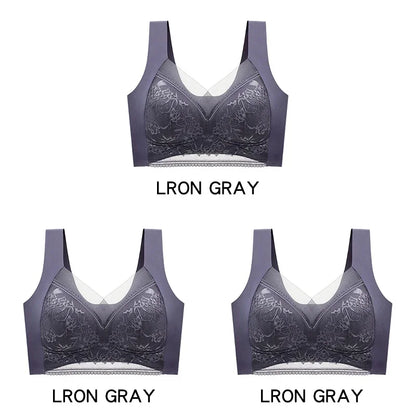 3PCS Women's Push Up Bralette – 5cm Lift, Plus Size Wireless Bras, Seamless Lace Tops, No Underwire, Sexy Comfort