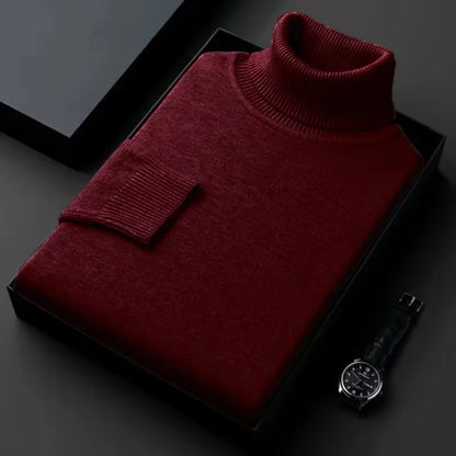 Sweatwear Men's Anti-Pilling High-Quality Knitted Turtleneck Sweater – Slim Fit, Long Sleeve Pullover, Solid Color, Trendy Men’s Clothing