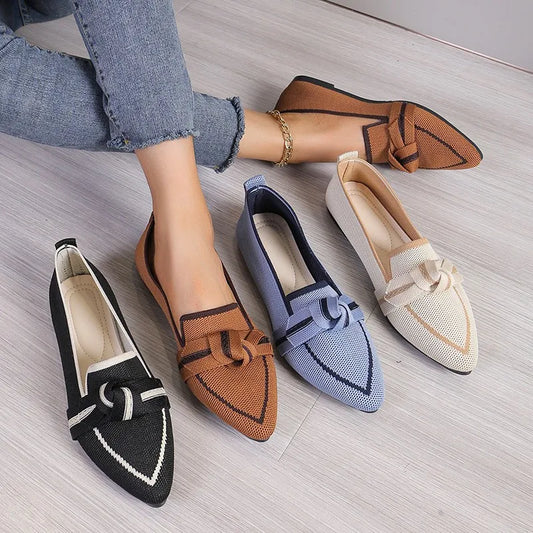 Loafers Ballet Flats - Pointed Toe, Barefoot Slip-On, Casual Low Heel, Luxury Brand Women's Shoes with Butterfly Design