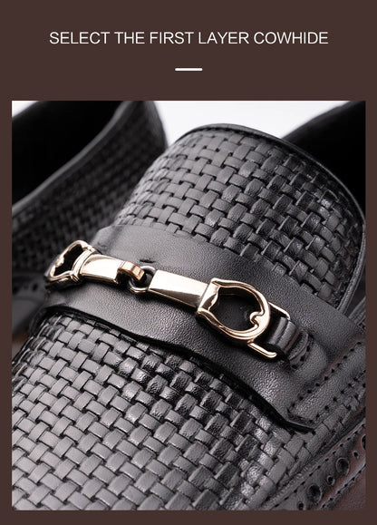 Fashion Business Casual Genuine Leather Shoes – Handmade Party Wedding Wear, Men Office Dress Shoe, Big Size, Black Loafers