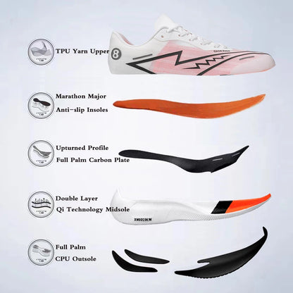 Sports Shoes Full Palm Carbon Plate – Running Shoes for Men and Women, Marathon Racing, Shock-Absorbing Athletic Training Sneakers
