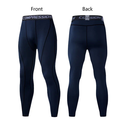 Men's Lycra Compression Pants – Cycling, Running, Basketball, Soccer, Elastic Sweatpants, Fitness Tights, Legging Trousers, Rash Guard