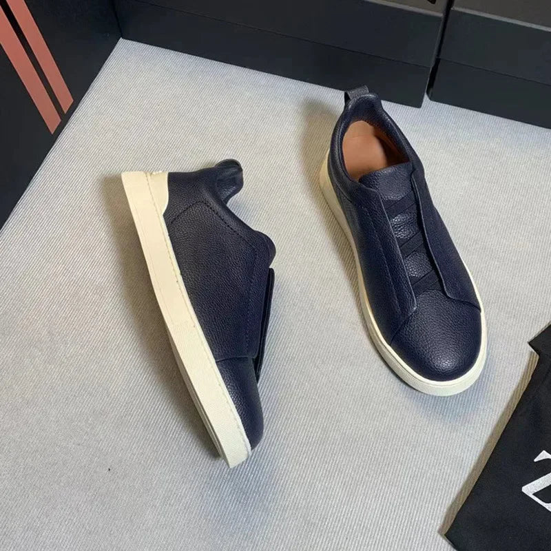 From The Factory Top Layer Cow Leather Breathable Summer Casual Shoes Luxury Deer Skin Board Versatile New Men's Shoes