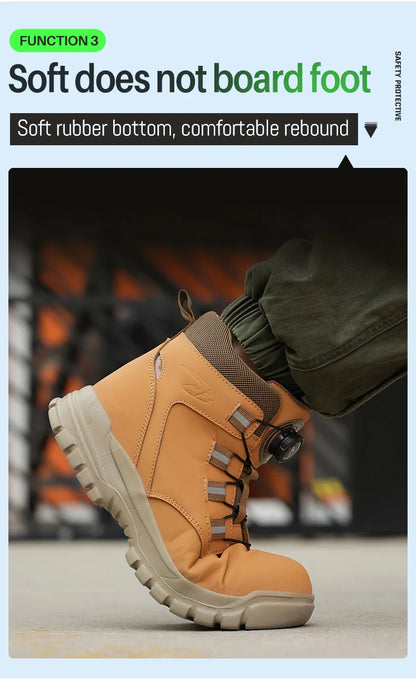 Waterproof Safety Boots Men - Indestructible Steel Toe Work Boots, Anti-smash, Stab-resistant Safety Shoes, Biker Botas Para Hombre