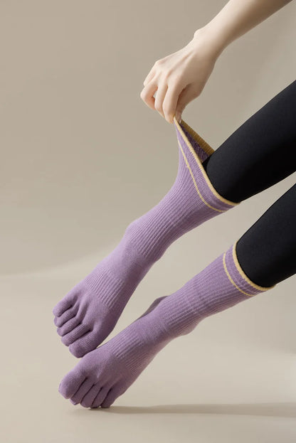 Five Toe Silicone Non-Slip Yoga Socks – Soft, Breathable, Ballet Dance, Fitness, Sports, Anti-Slip Pilates Socks for Ladies