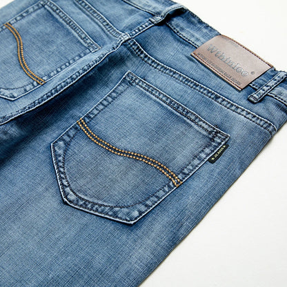 Men's Shorts Jeans – Denim Stretch Pants, Dark Blue, Fashion Design, Slim Straight Fit, Summer Shorts for Men