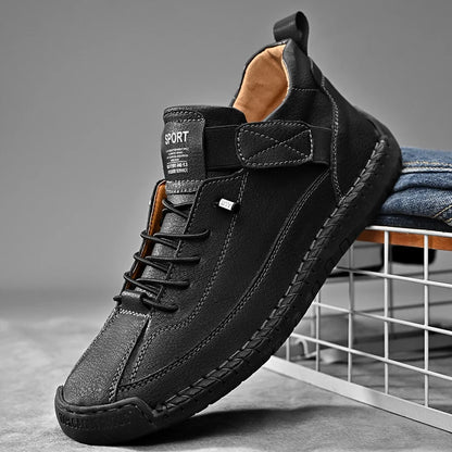 Handmade Leather Shoes – Casual Slip-on Loafers, Breathable Leather Flats for Men, Fashion Moccasins, Tooling Shoes, Plus Size