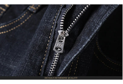 Men's Classic Jeans – Soft Black Denim, Biker Style, Pantalones Hombre, Stylish and Comfortable Overalls for Men
