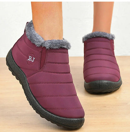 Sneakers – Soft Waterproof Fashion Winter Shoes for Women, Solid Color Comfortable Casual Non-Slip Outdoor Sneakers