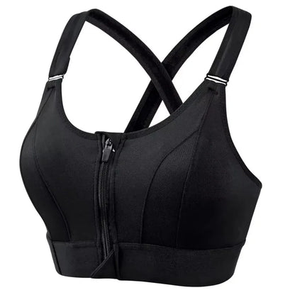 Sports Bras Front Zipper Adjustable Strap Shockproof