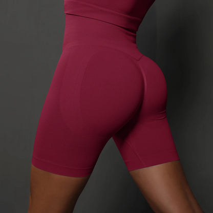 Women's Seamless Yoga Shorts – High Waist, Push-Up, Gym Workout, Fitness, Sports, Cycling Shorts