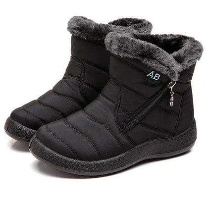 Boots Comfortable Women's Boots – Waterproof Shoes with Zipper, Soft Fur Winter Boots for Women, Botas Mujer Snow Shoes