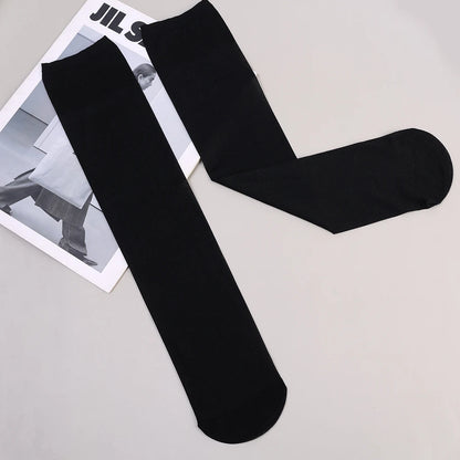 Woman Socks – Cute Black White Lolita Long Socks, Summer Thin Knee-High Socks, Fashion Cosplay Sexy Nylon Transparent Stockings