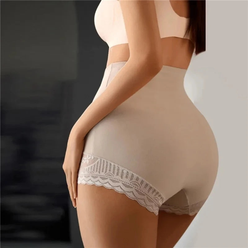 High Waist Control Panties Seamless Shapewear Briefs With Lace Slimming Shorts Flat Belly Shaping