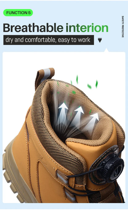 Waterproof Safety Boots Men - Indestructible Steel Toe Work Boots, Anti-smash, Stab-resistant Safety Shoes, Biker Botas Para Hombre