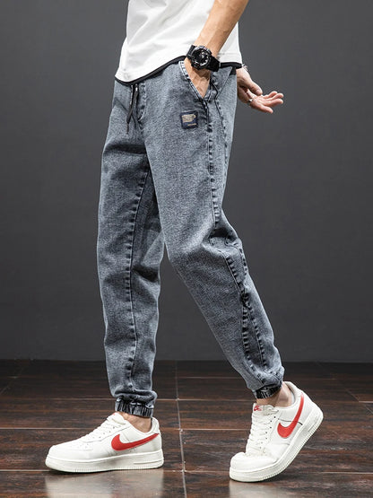 Cargo Jeans Men – Streetwear Denim Jogger Pants, Baggy Harem Style, Plus Size, Ideal for Spring and Summer