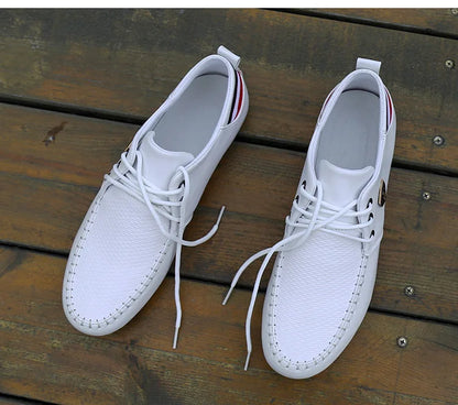 Casual Small Leather Shoes – Trendy and Versatile, Wear-Resistant Bean Shoes, Small White Shoes for Men, Spring and Autumn Men's Footwear