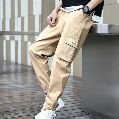 Classic Design Multi Flap Pockets Cargo Pants – Men's Loose Fit, Drawstring Harem, Oversized Jogger Pants for Men and Women