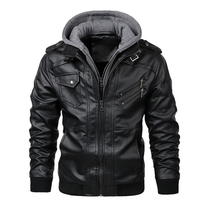 Men's Leather Jackets – Autumn Casual Motorcycle PU Jacket, Biker Leather Coats, Brand Clothing