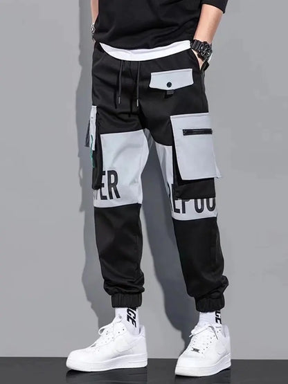 Classic Design Multi Flap Pockets Cargo Pants – Men's Loose Fit, Drawstring Harem, Oversized Jogger Pants for Men and Women