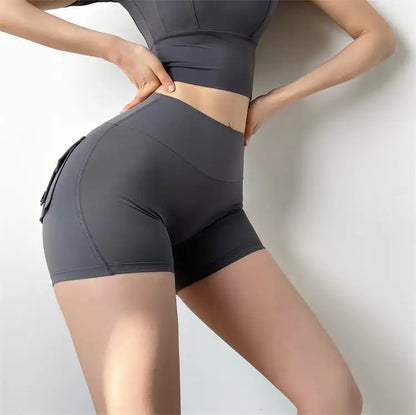Women Sport Shorts – Pocket Design, Gym Wear, Sexy High Waist, Workout, Push Up, Booty Scrunch, Biker Shorts, Fitness, Cycling Tights