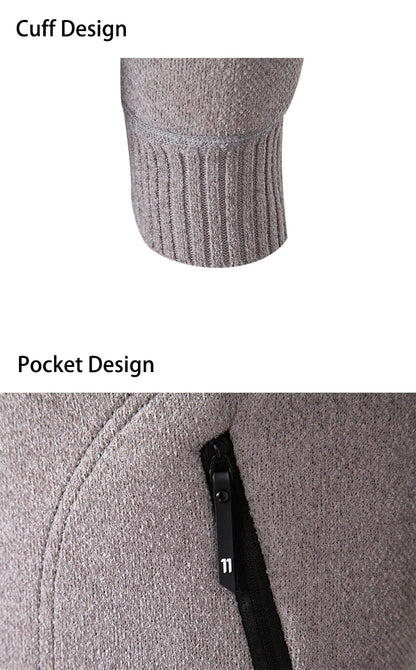 Knitwear Men's Stand-up Collar Thick Warm Cardigan Sweater – Loose Fit, Casual Winter Coat