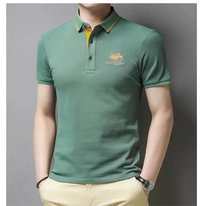 Men's Embroidered Polo Shirts – Short Sleeve Luxury Top With Lapel, Casual And Breathable, Lightweight T-Shirt For Men