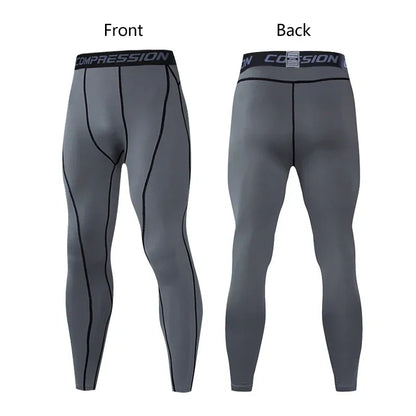 Men's Lycra Compression Pants – Cycling, Running, Basketball, Soccer, Elastic Sweatpants, Fitness Tights, Legging Trousers, Rash Guard