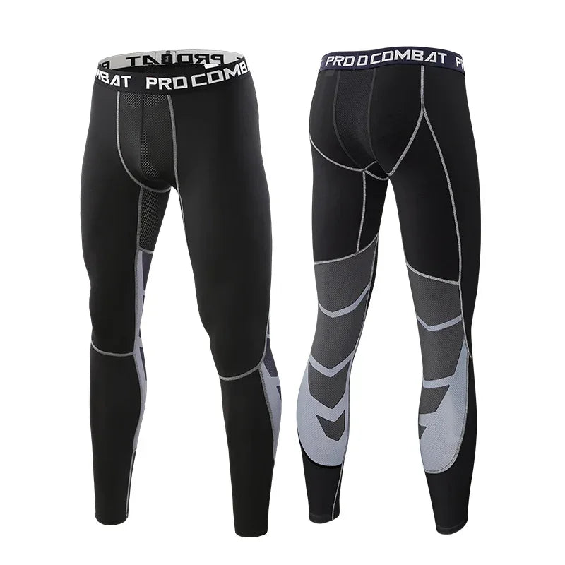 Men's Lycra Compression Pants – Cycling, Running, Basketball, Soccer, Elastic Sweatpants, Fitness Tights, Legging Trousers, Rash Guard