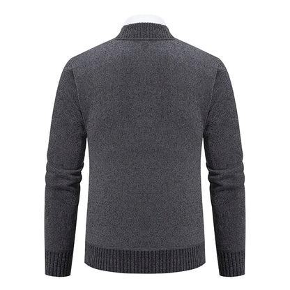 Knitwear Men's Stand-up Collar Thick Warm Cardigan Sweater – Loose Fit, Casual Winter Coat