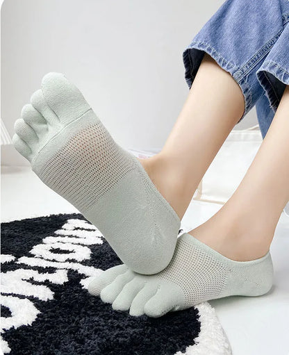 Men's Ultra-Thin Breathable Mesh Socks – Sports Five Finger, Ankle, Sweat-Absorbing, Split Toe, Summer Short Socks