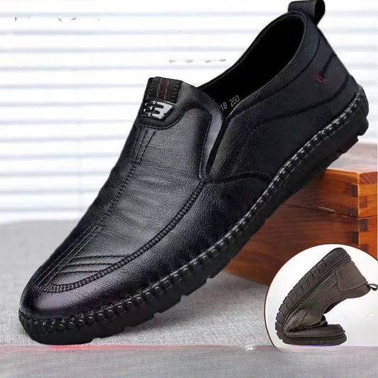 Leather Loafers – Non-slip Walking Flats, Breathable Outdoor Slip-on Casual Shoes for Men, Work Office Driving Sneakers