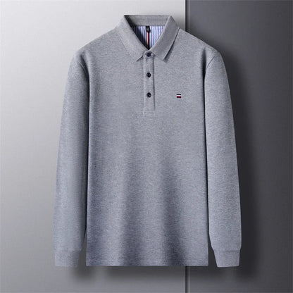 Men's Casual And Fashionable Embroidered Polo Shirt – Long Sleeved, Comfortable, Breathable, And Versatile Summer Top
